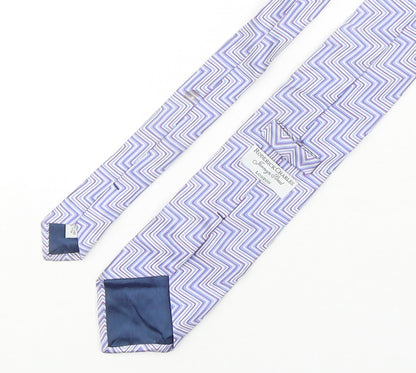 Roderick Charles Mens Multicoloured Geometric Silk Pointed Tie One Size