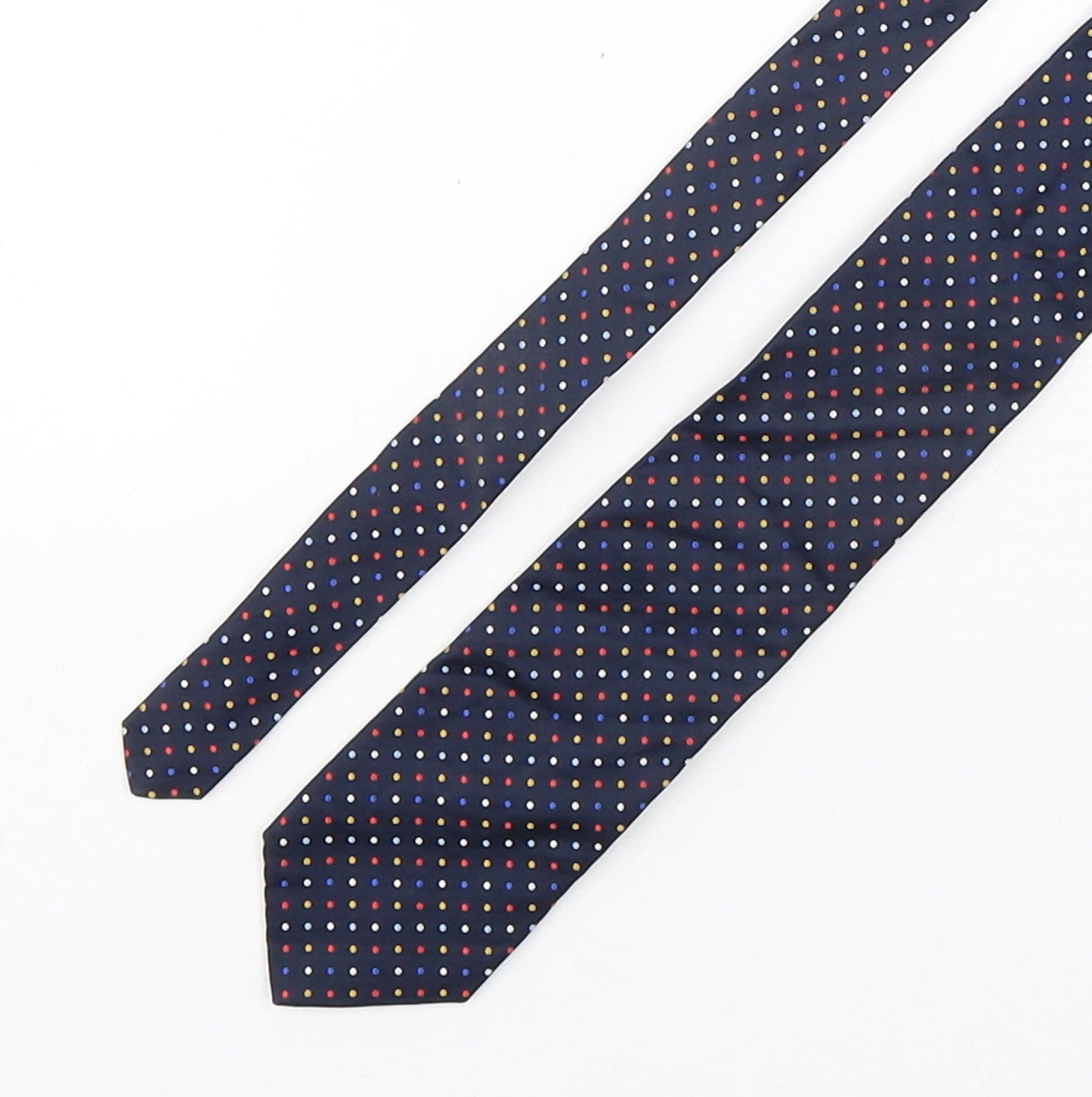 Man Of La  Mens Multicoloured Polka Dot Silk Pointed Tie One Size