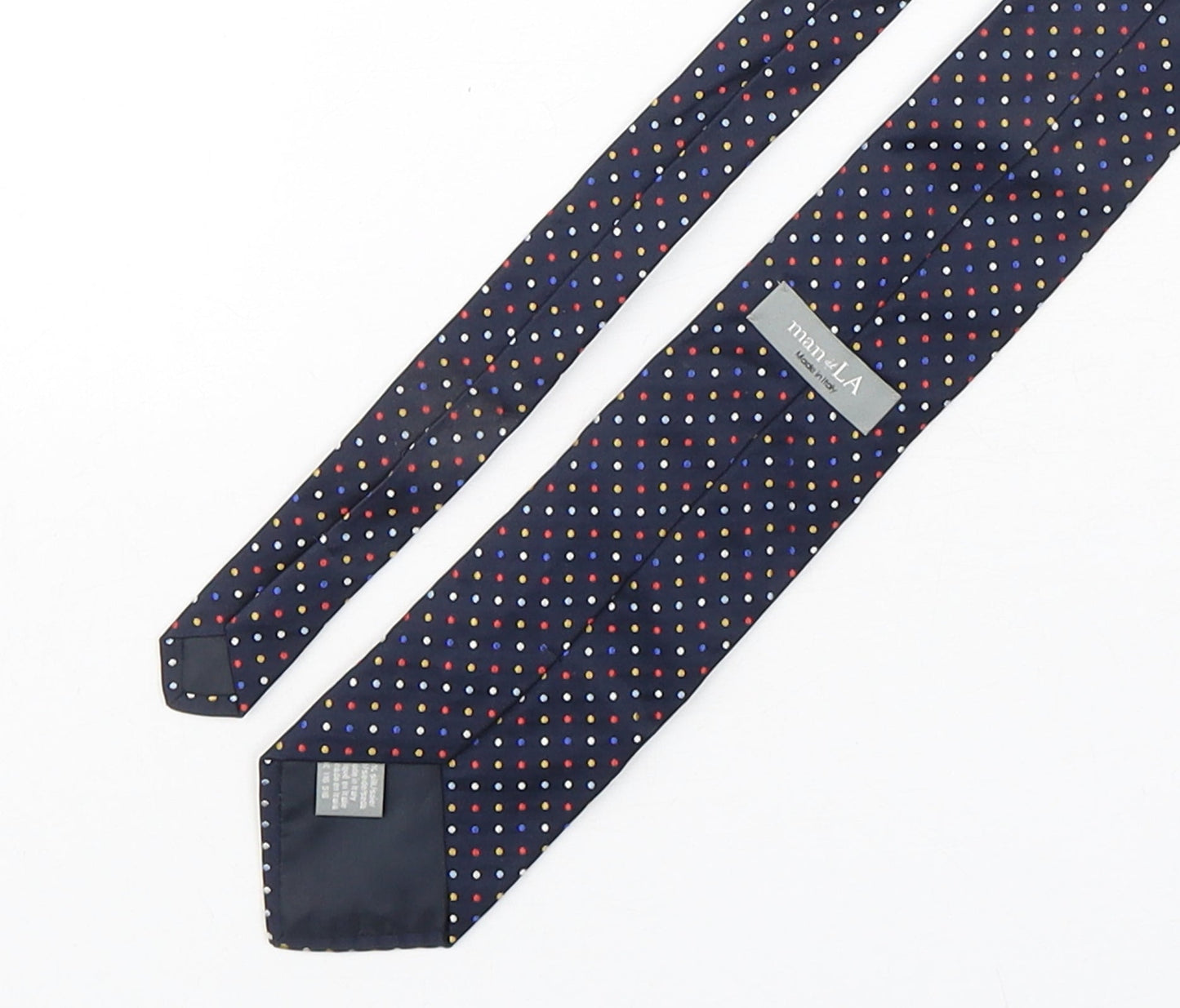 Man Of La  Mens Multicoloured Polka Dot Silk Pointed Tie One Size