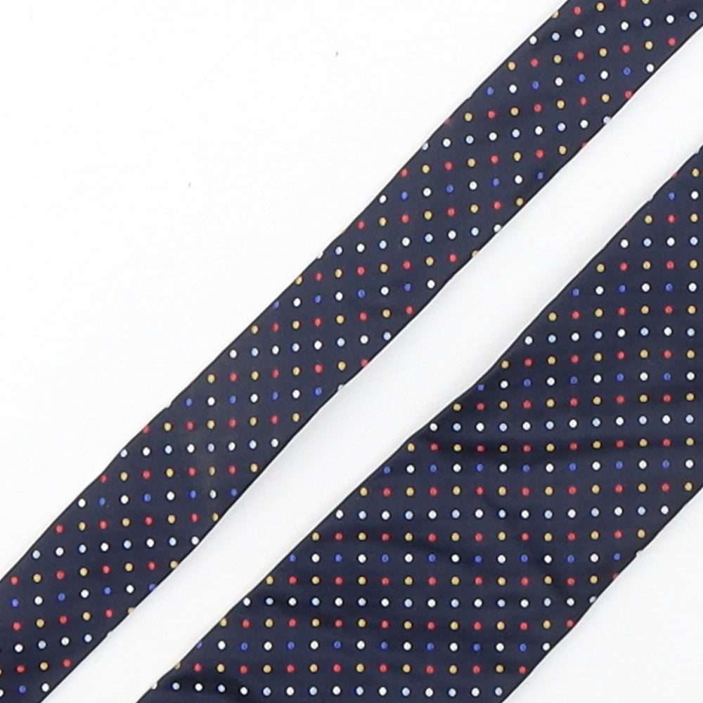 Man Of La  Mens Multicoloured Polka Dot Silk Pointed Tie One Size