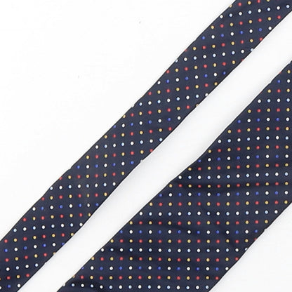 Man Of La  Mens Multicoloured Polka Dot Silk Pointed Tie One Size