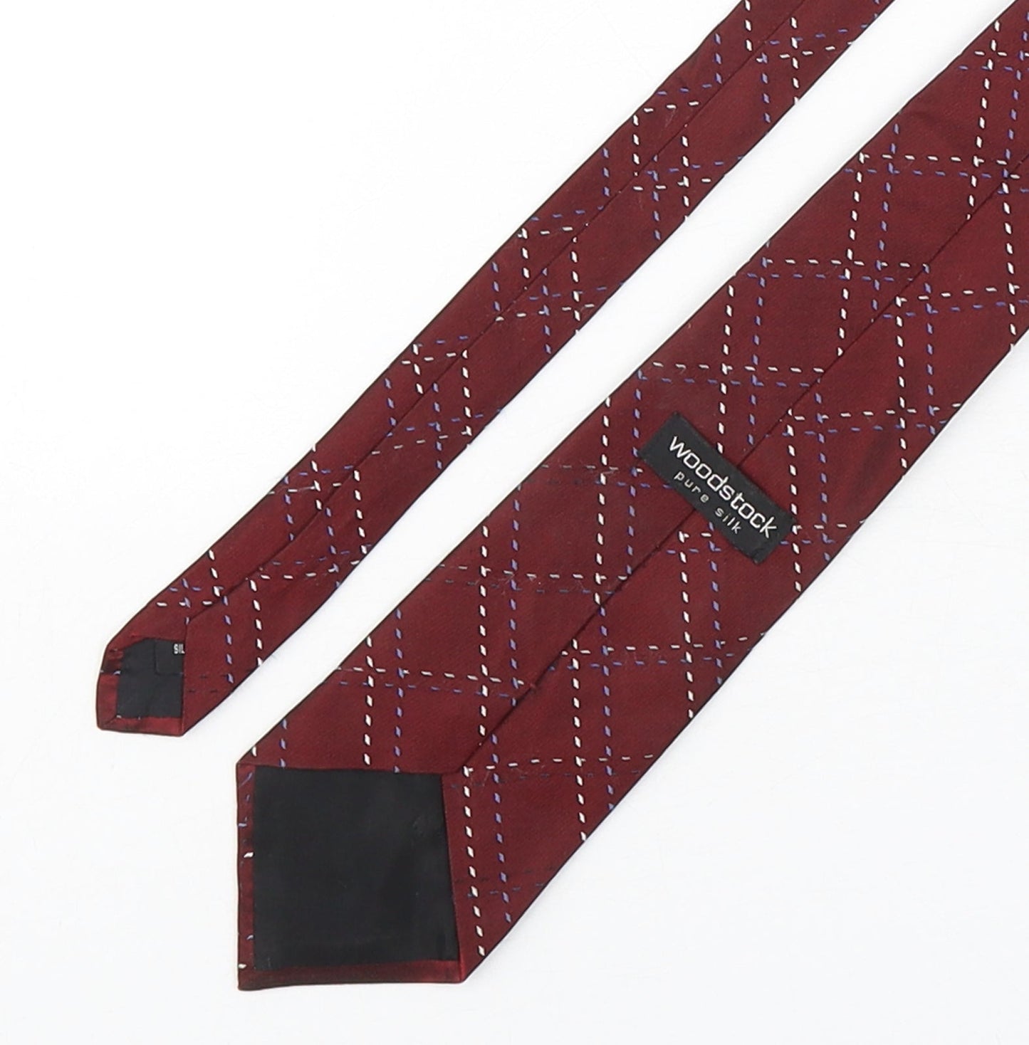 Woodstock  Mens Multicoloured Plaids & Checks Silk Pointed Tie One Size