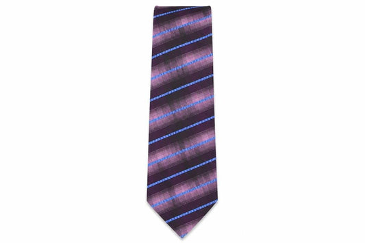 Front view of Jiluoha men’s multicoloured striped polyester pointed tie one size