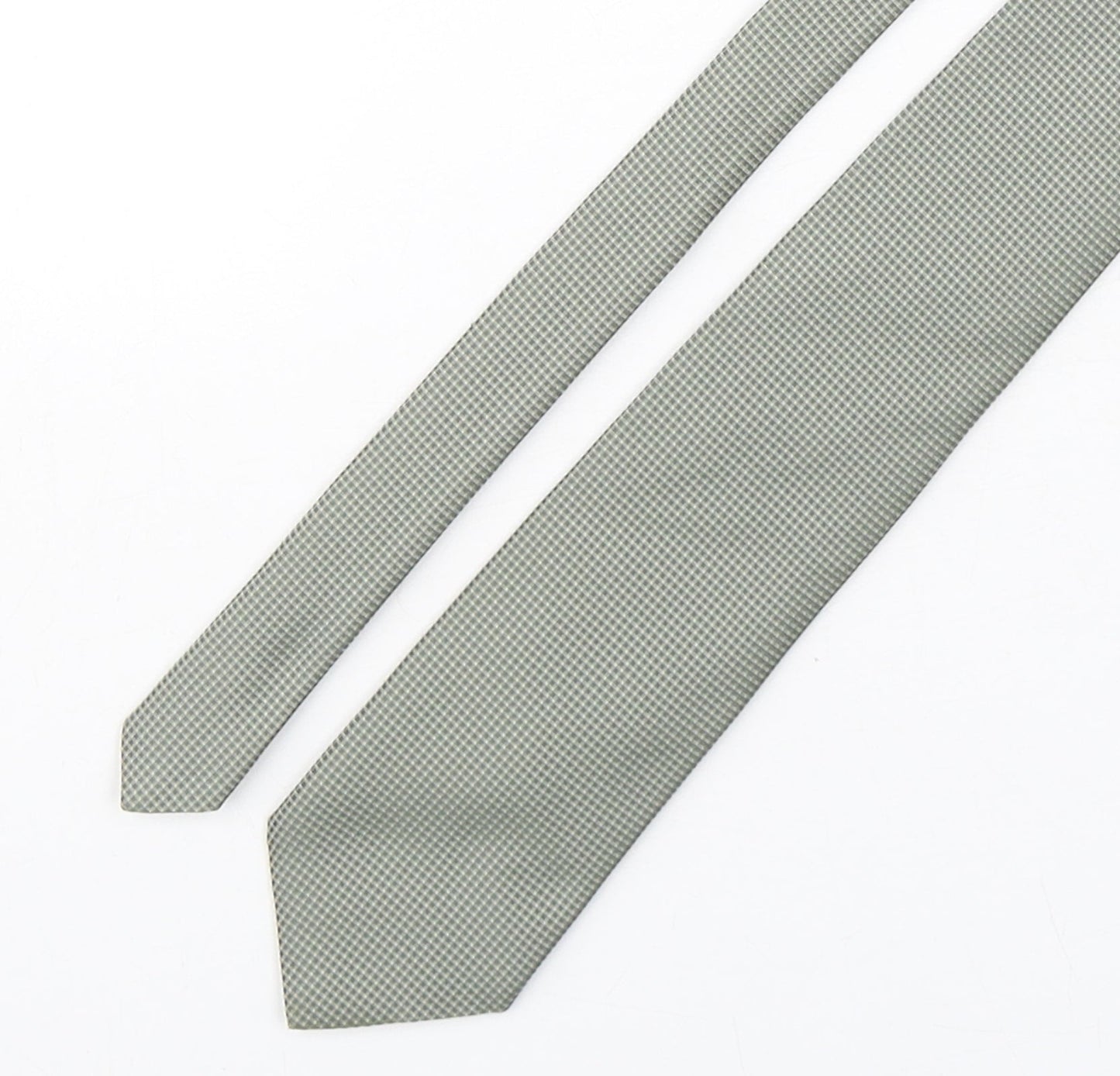 Marks and Spencer Mens Green Geometric Silk Pointed Tie One Size