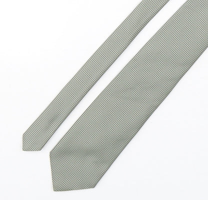 Marks and Spencer Mens Green Geometric Silk Pointed Tie One Size
