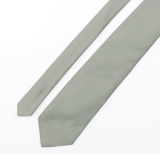 Marks and Spencer Mens Green Geometric Silk Pointed Tie One Size