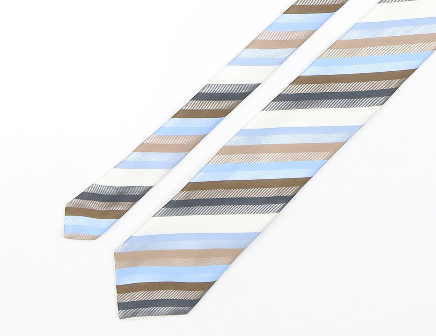 Marks and Spencer Mens Multicoloured Striped Polyester Pointed Tie One Size