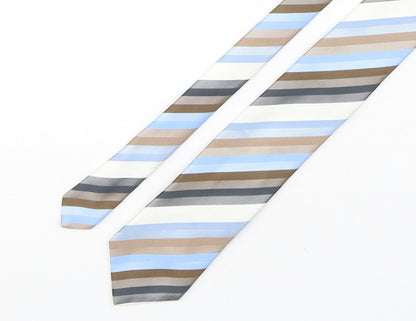 Marks and Spencer Mens Multicoloured Striped Polyester Pointed Tie One Size