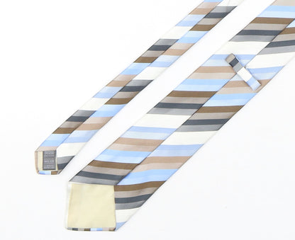 Marks and Spencer Mens Multicoloured Striped Polyester Pointed Tie One Size