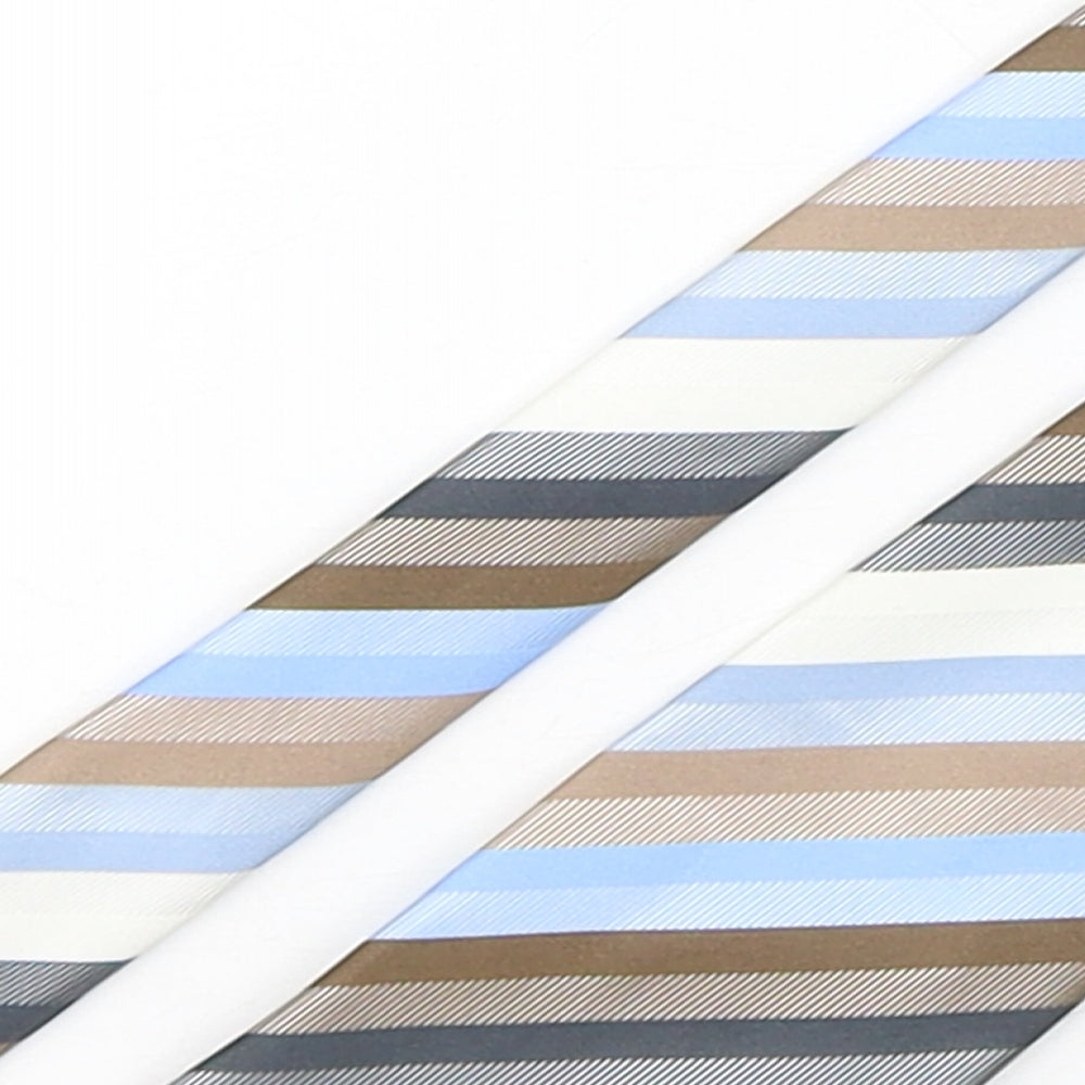 Marks and Spencer Mens Multicoloured Striped Polyester Pointed Tie One Size