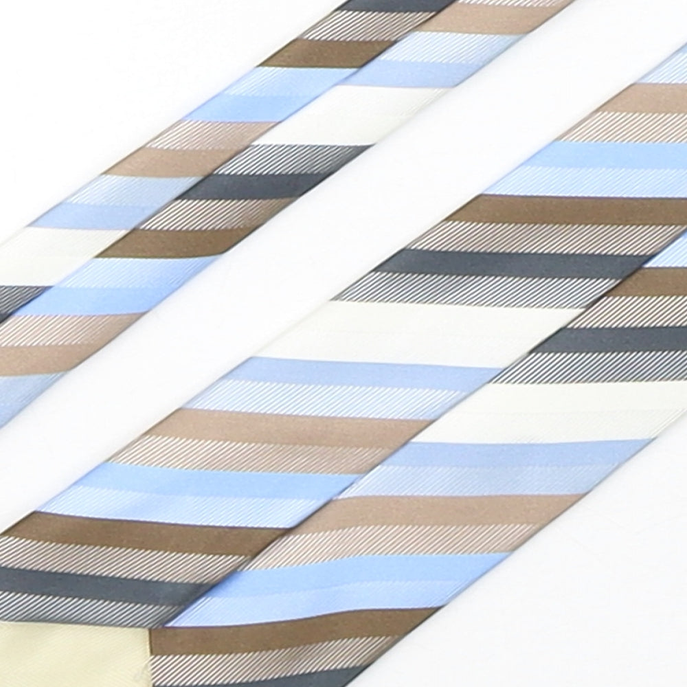 Marks and Spencer Mens Multicoloured Striped Polyester Pointed Tie One Size
