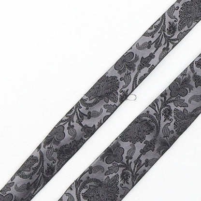 River Island  Mens Grey Paisley Silk Pointed Tie One Size