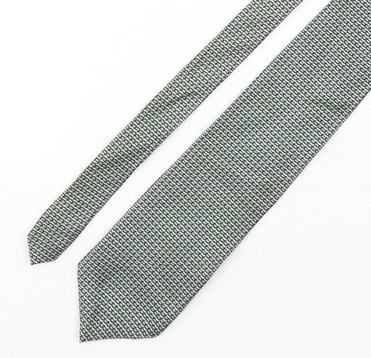 Nautica  Mens Green Geometric Silk Pointed Tie One Size