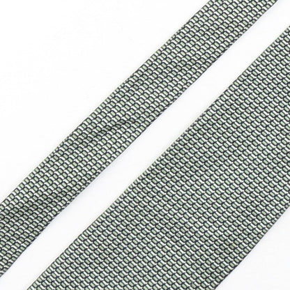 Nautica  Mens Green Geometric Silk Pointed Tie One Size