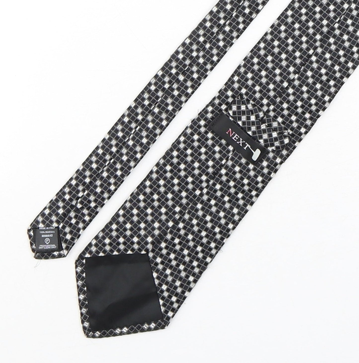 NEXT Mens Multicoloured Plaids & Checks Silk Pointed Tie One Size