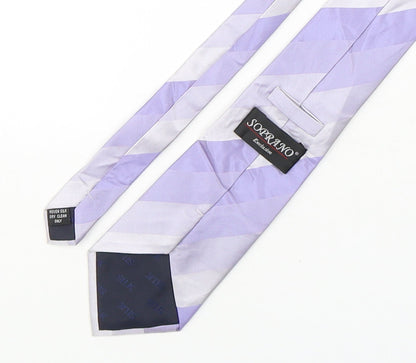 Soprano Mens Purple Striped Silk Pointed Tie One Size