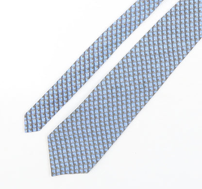John Lewis  Mens Blue Geometric Silk Pointed Tie One Size