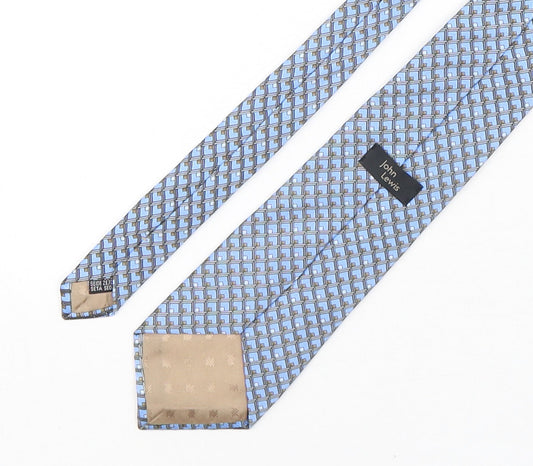 John Lewis  Mens Blue Geometric Silk Pointed Tie One Size