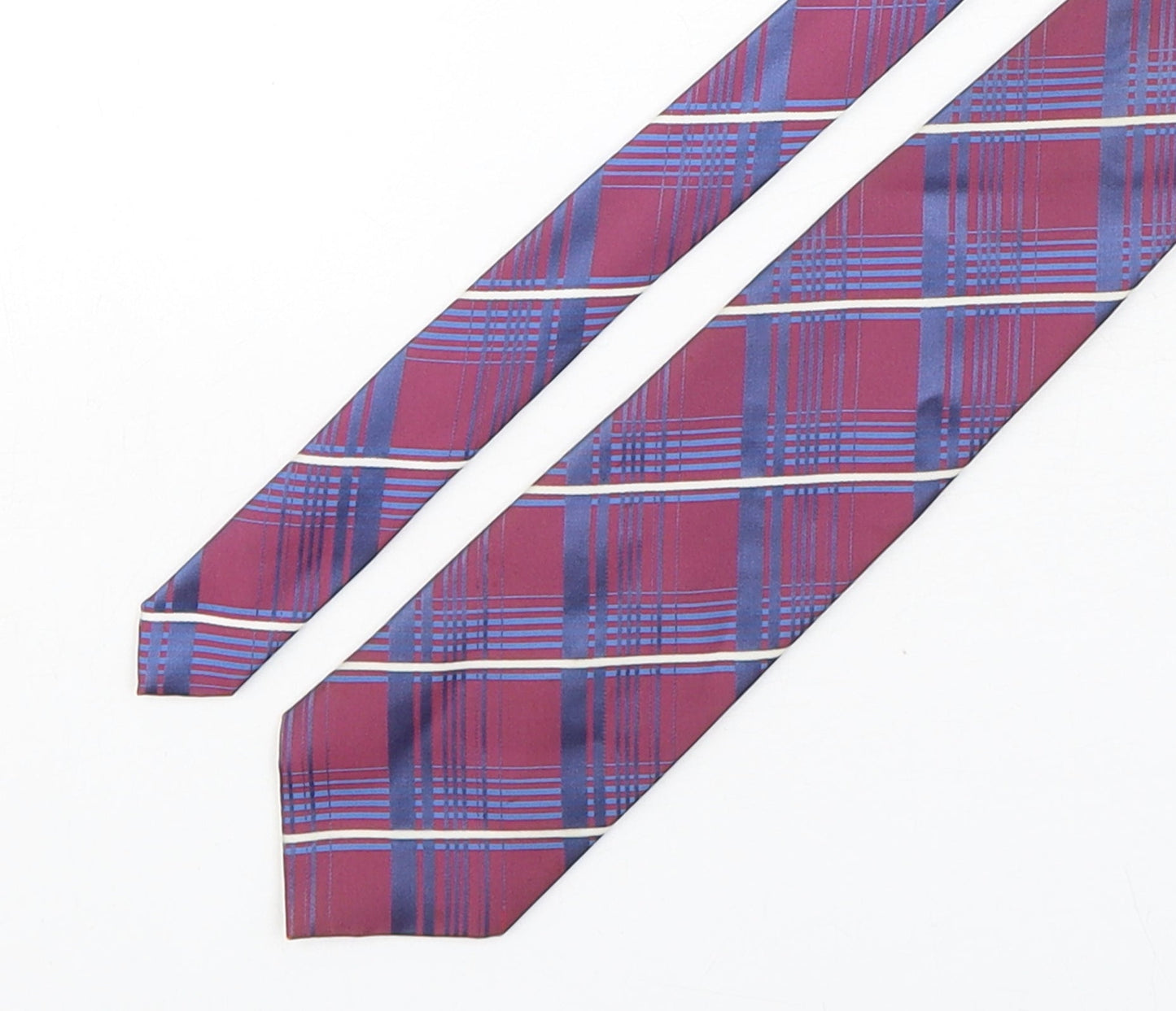 Marks and Spencer Mens Multicoloured Plaids & Checks Silk Pointed Tie One Size