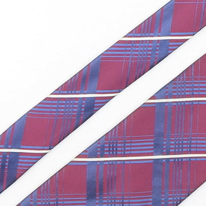 Marks and Spencer Mens Multicoloured Plaids & Checks Silk Pointed Tie One Size