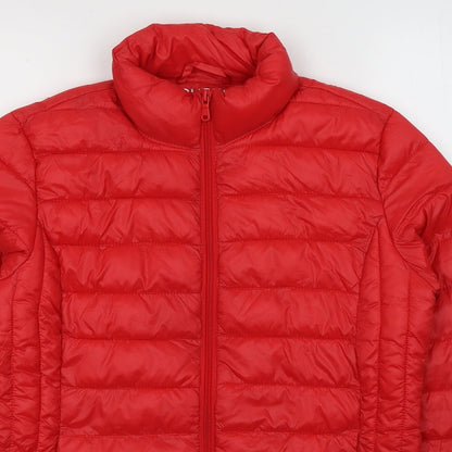 Primark Womens Red   Puffer Jacket Jacket Size 6  Zip