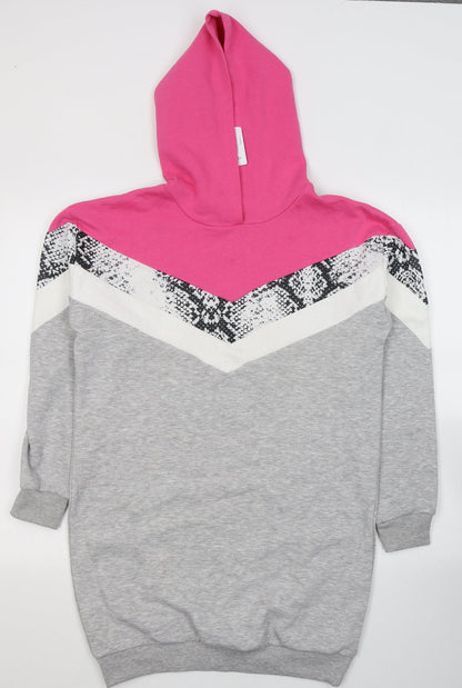 Matalan Girls Grey  Cotton Tunic Sweatshirt Size 13 Years  Pullover
