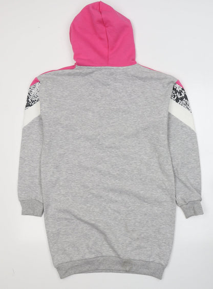 Matalan Girls Grey  Cotton Tunic Sweatshirt Size 13 Years  Pullover