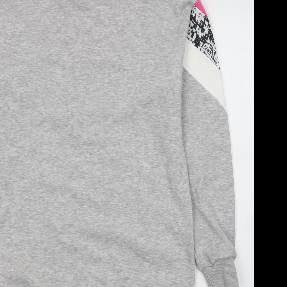 Matalan Girls Grey  Cotton Tunic Sweatshirt Size 13 Years  Pullover
