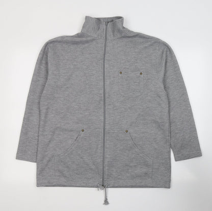 FABRIZIO  Womens Grey  Polyester Full Zip Sweatshirt Size M  Zip