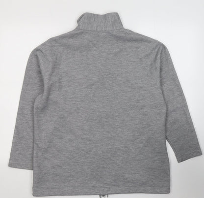 FABRIZIO  Womens Grey  Polyester Full Zip Sweatshirt Size M  Zip