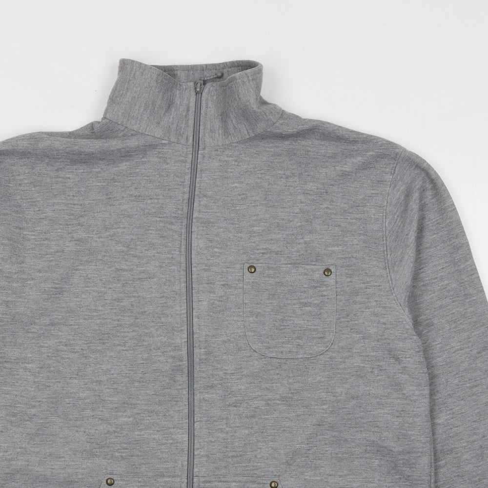 FABRIZIO  Womens Grey  Polyester Full Zip Sweatshirt Size M  Zip
