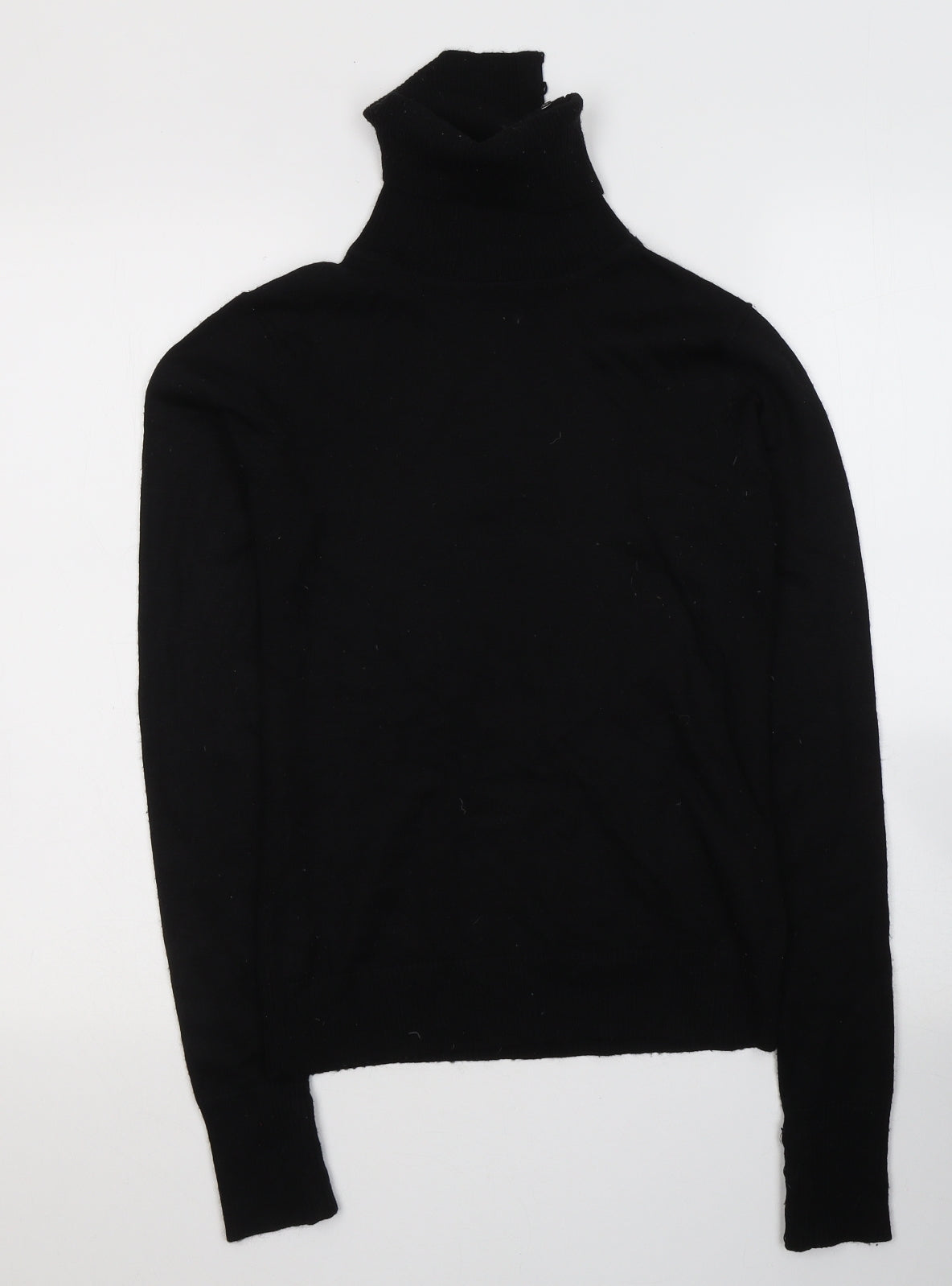 GREATPLAINS Womens Black  Acrylic Jersey T-Shirt Size M Roll Neck