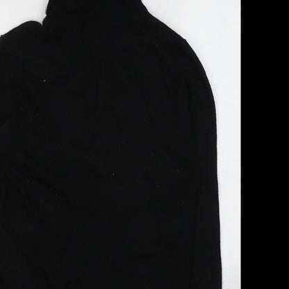 GREATPLAINS Womens Black  Acrylic Jersey T-Shirt Size M Roll Neck