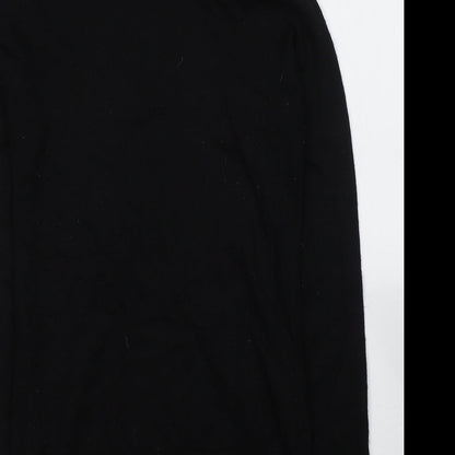 GREATPLAINS Womens Black  Acrylic Jersey T-Shirt Size M Roll Neck