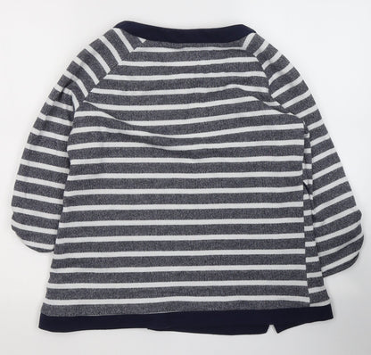 Dandara Womens Blue Striped Polyester Jersey T-Shirt Size S Round Neck