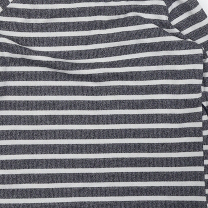 Dandara Womens Blue Striped Polyester Jersey T-Shirt Size S Round Neck