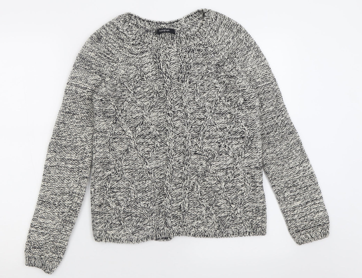 Autograph Womens Beige Crew Neck  Cotton Pullover Jumper Size 8