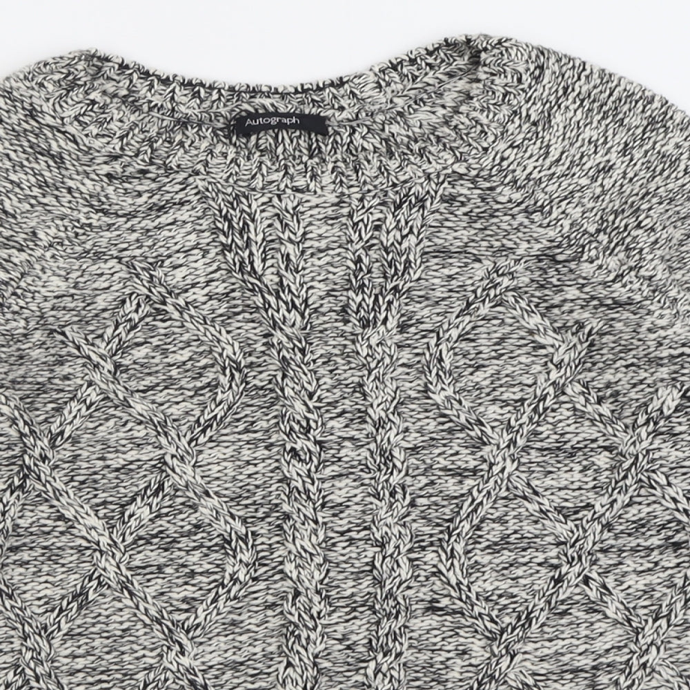 Autograph Womens Beige Crew Neck  Cotton Pullover Jumper Size 8