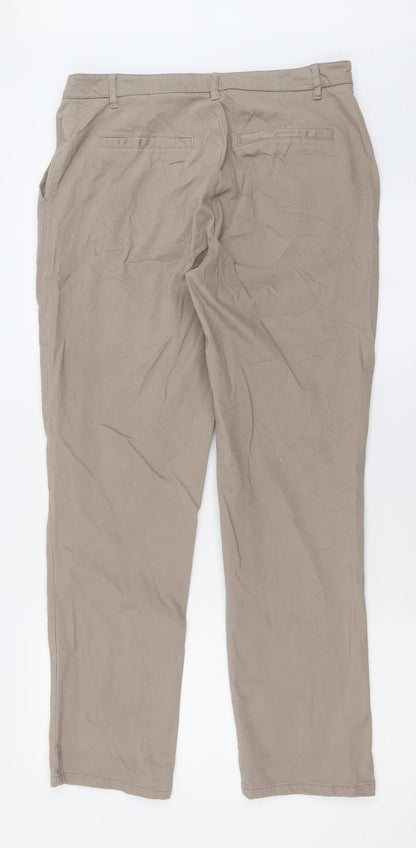 Buffalo Womens Beige  Cotton Trousers  Size 12 L30 in Regular Button
