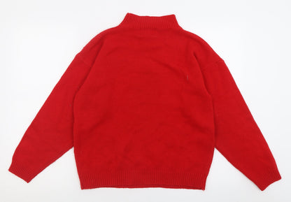 Fashion Force Mens Red High Neck  Acrylic Pullover Jumper Size M   - Christmas Jumper