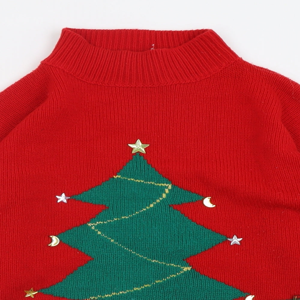 Fashion Force Mens Red High Neck  Acrylic Pullover Jumper Size M   - Christmas Jumper