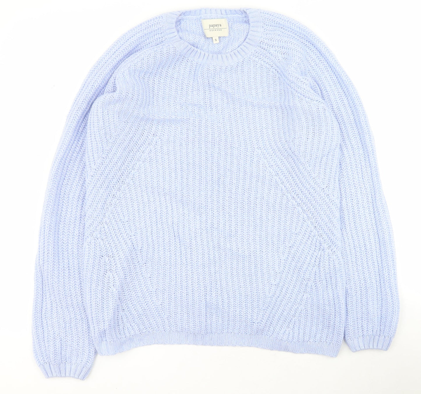 Womens UK Size S Papaya Blue Pullover Jumper