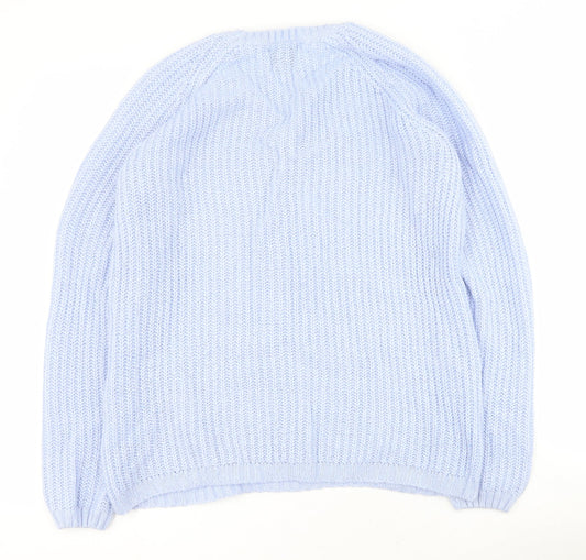 Womens UK Size S Papaya Blue Pullover Jumper