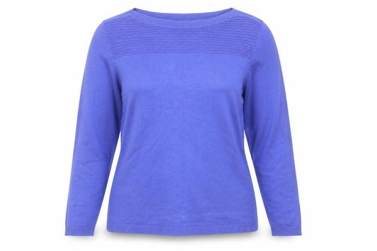 Bonmarche Womens Purple Round Neck  Viscose Pullover Jumper Size 12