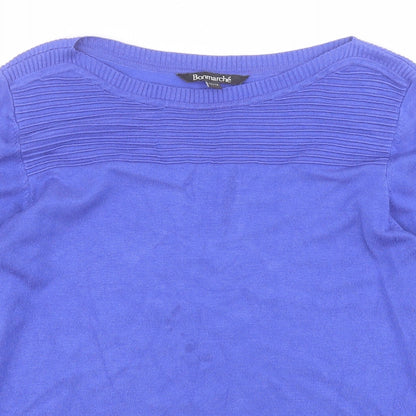 Bonmarche Womens Purple Round Neck  Viscose Pullover Jumper Size 12