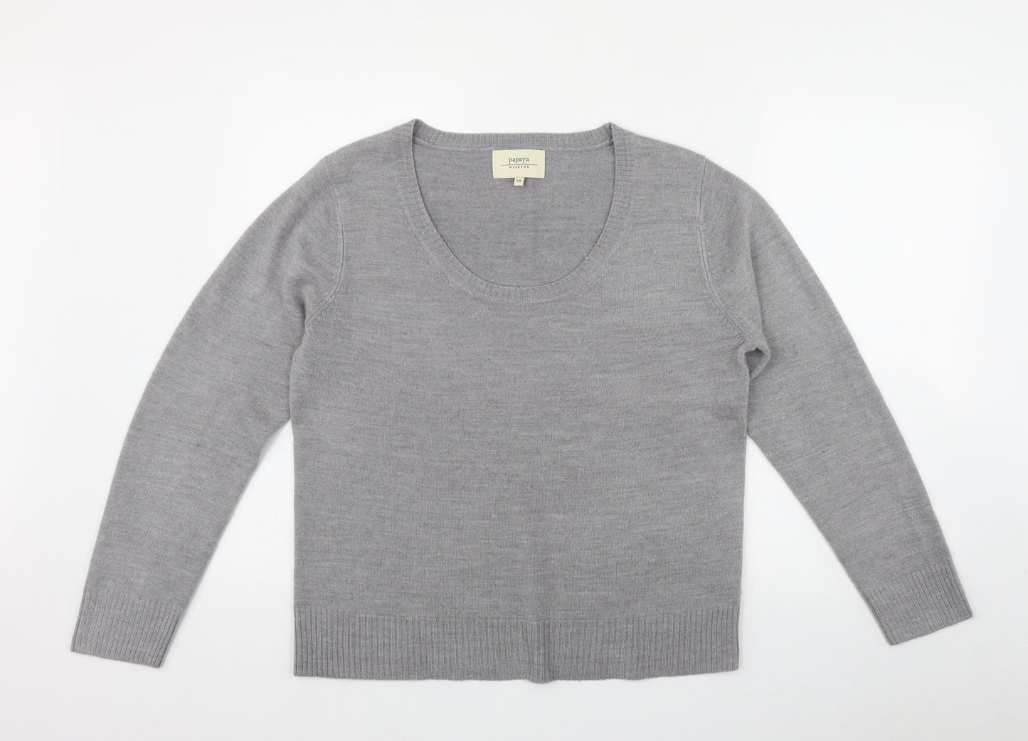 Womens UK Size 16 Papaya Grey Pullover Jumper