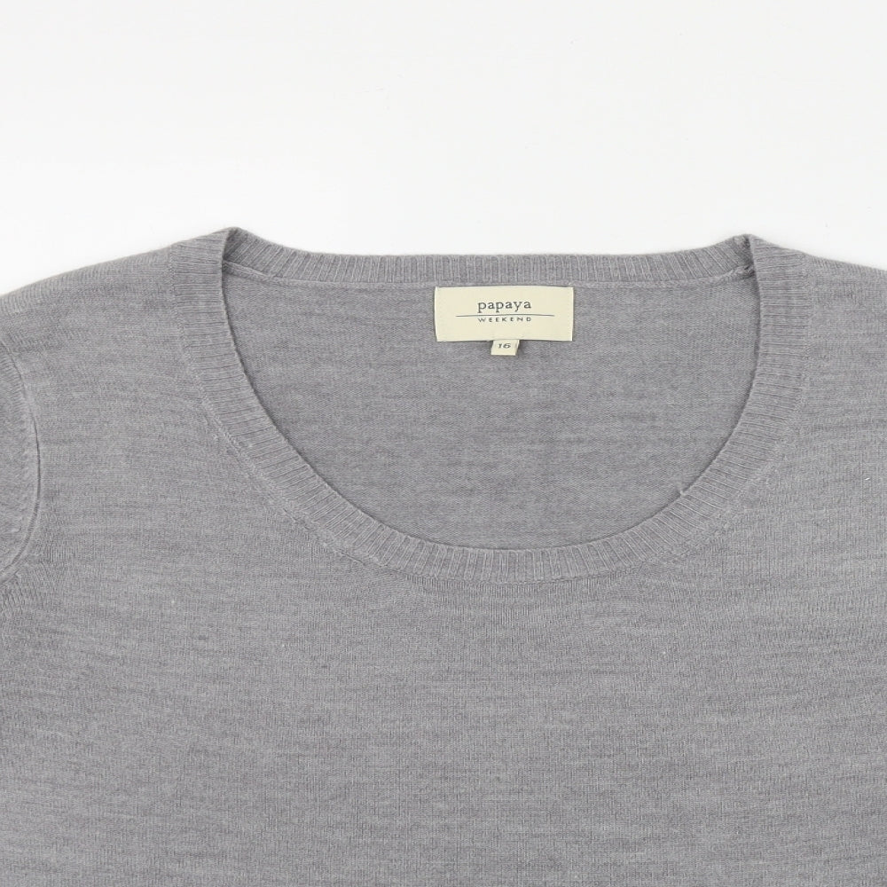 Womens UK Size 16 Papaya Grey Pullover Jumper