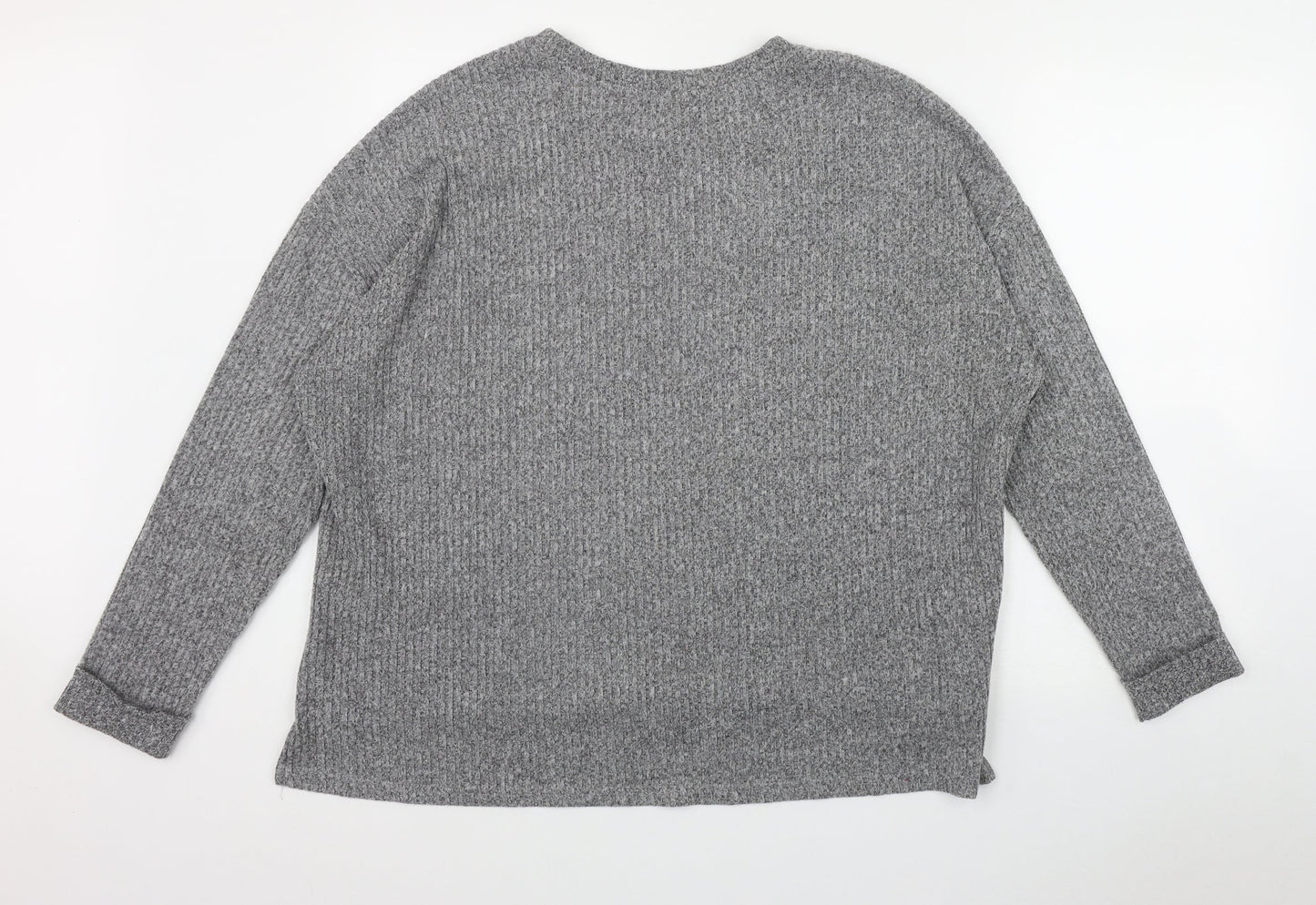 Primark Womens Grey Round Neck  Polyester Pullover Jumper Size XL