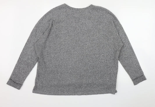 Primark Womens Grey Round Neck  Polyester Pullover Jumper Size XL