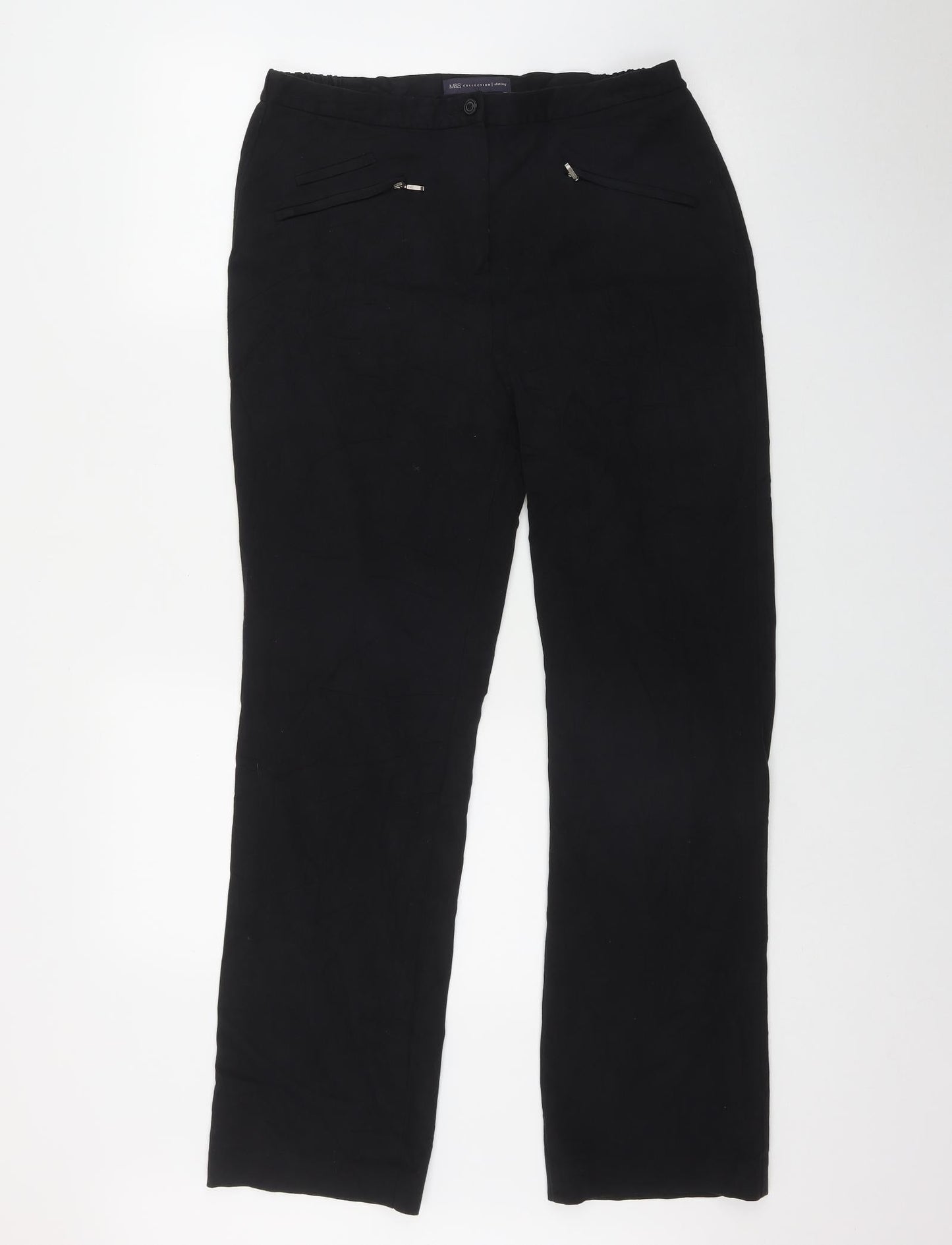 Womens UK Size 12 Marks and Spencer Regular Fit  Black Trousers